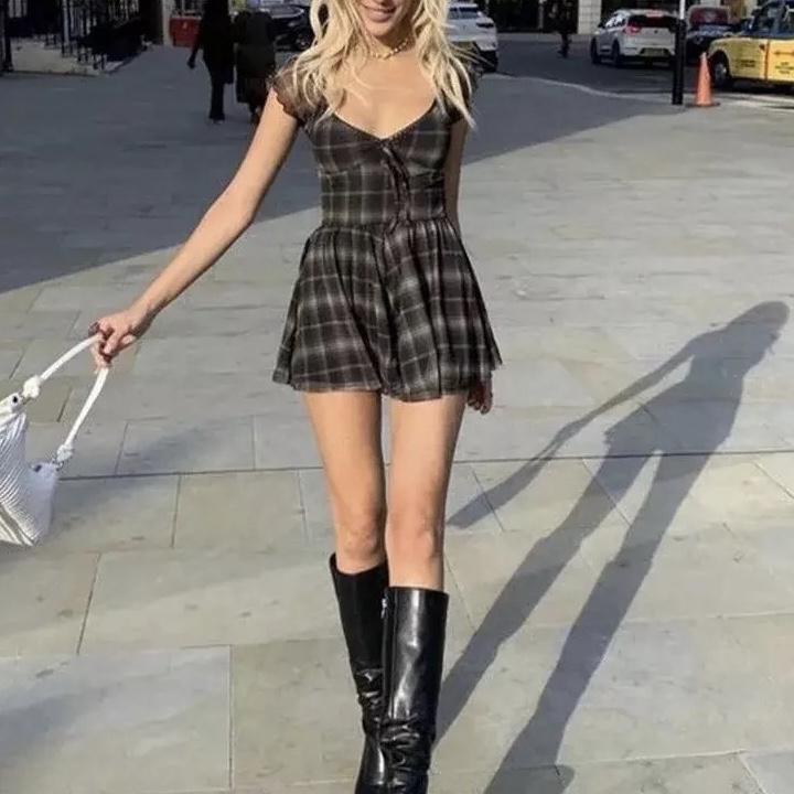 Alex” 2000s plaid mini dress